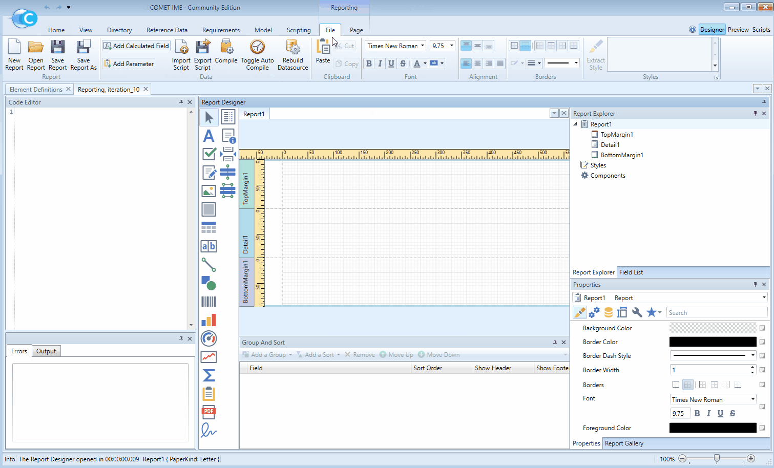 Generating a Report COMET Documentation for CDF