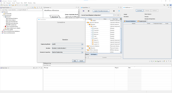 Connecting to a COMET® server and opening an Iteration.