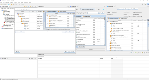 Mapping the selected elements to ElementDefinition and RequirementsSpecification.