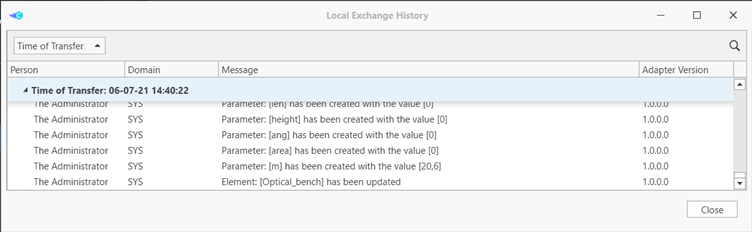 reviewing the exchange history