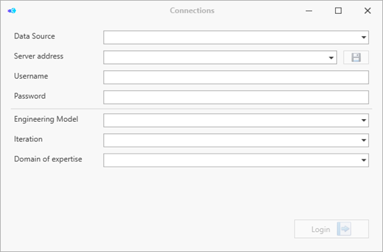 Connecting to a COMET® server and opening an Iteration.