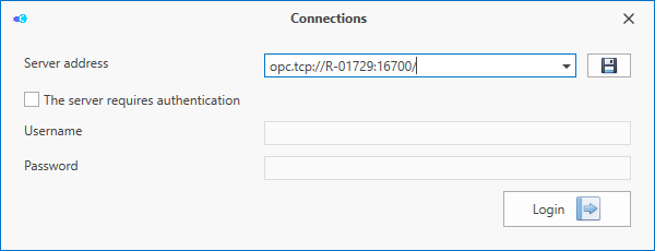Connection to the OPC UA Server