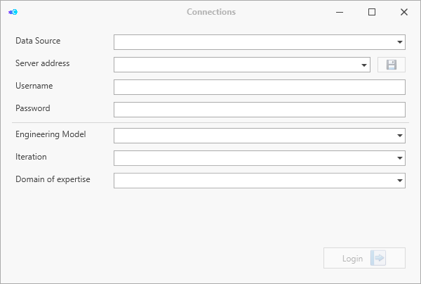 Connecting to a COMET® server and opening an Iteration.