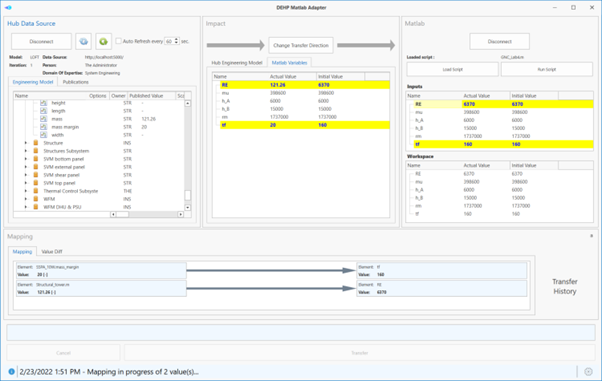 The value has been mapped and the relevant trees are highlighting the differences.