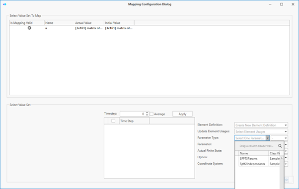 Mapping a matrix to a SampledFunctionParameterType.