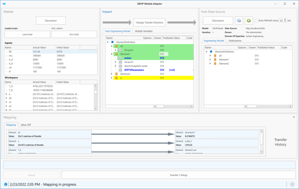 Selecting mapped thing to transfer.