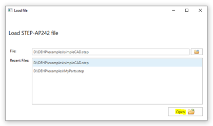 Loading a local STEP file with STEP-AP242 adapter