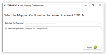 Defining the mapping configuration with STEP-AP242 adapter