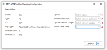 The mapping configuration dialog box of STEP-AP242 adapter