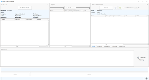 The main window of STEP-TAS adapter