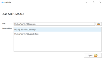 Open a local STEP-TAS file 
